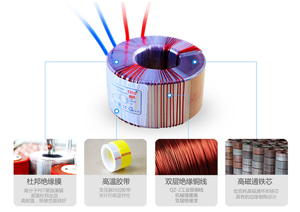 電源變壓器的組成材料結構圖